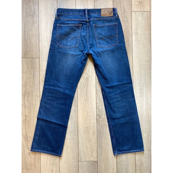 American Eagle Outfitters Original Straight Denim Jeans Mens 30 x 29 Dark Wash - Picture 2 of 7